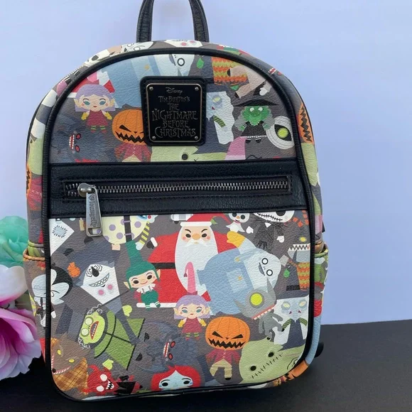 The Nightmare Before Christmas Chibi Characters Mini Backpack Amazon.com | Loungefly Nightmare Before Christmas NBC Chibi  main image 3